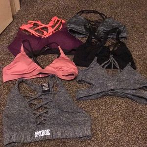 BUNDLE of 6 VS and Pink Sports Bras